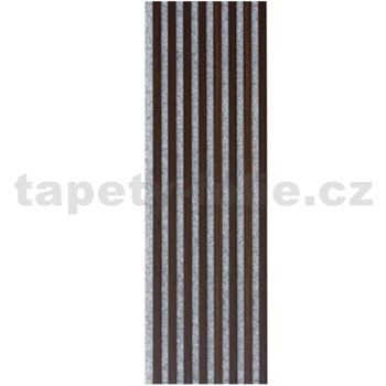 Dekoračné panely dub tmavý 3D lamely na sivom filcovom podklade 270 x 40 cm