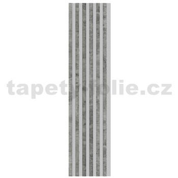 Akustické dekoračné panely loft 3D lamely na sivom filcovom podklade 270 x 40 cm