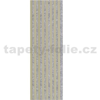Dekoračné panely olivové 3D lamely na sivom filcovom podklade 270 x 40 cm