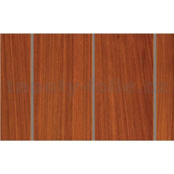Samolepiace tapety teakové drevo - renovácia dverí - 90 cm x 210 cm