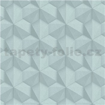Vliesové tapety na stenu Cubiq 3D moderný geometrický vzor modro-sivý