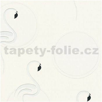 Vliesové tapety na stenu Boys&Girls plameňáci na bielom podklade - POSLEDNÉ KUSY