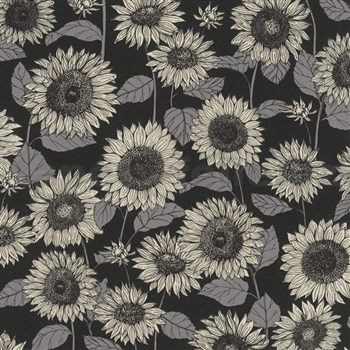 Vliesové tapety na stenu New Life slnečnice na čiernom podklade - POSLEDNÉ KUSY