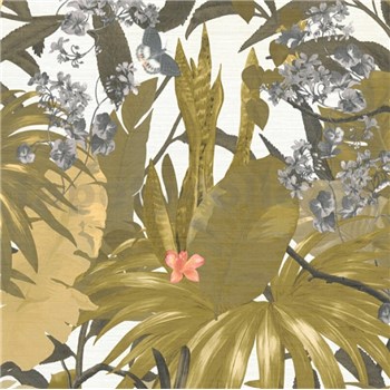 Vliesové tapety na stenu IMPOL Desert Lodge florálny vzor farebný na bielom podklade - POSLEDNÉ KUSY