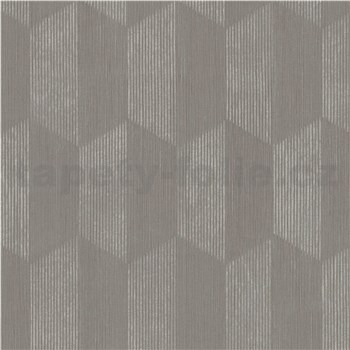 Vliesové tapety na stenu Geo Effect 3D sivobéžový geometrický vzor - POSLEDNÉ KUSY