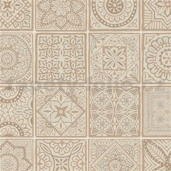 Vliesové tapety na stenu IMPOL Terra obklad Maroccan tehlový s bronzovými detailmi