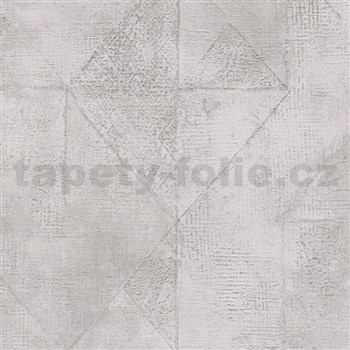 Odolné vliesové tapety na stenu Profitex moderný industriálny vzor strieborný na sivom podklade