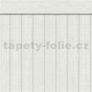 Ochranný stenový panel - vliesová fototapeta lamely drevo biele - 500 x 106 cm