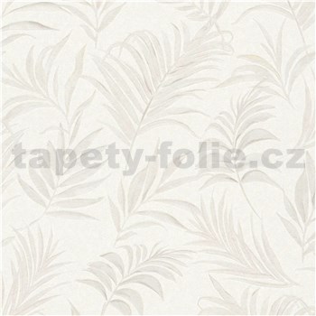 Vliesové tapety na stenu CosmoLiving palmové listy na bielom podklade