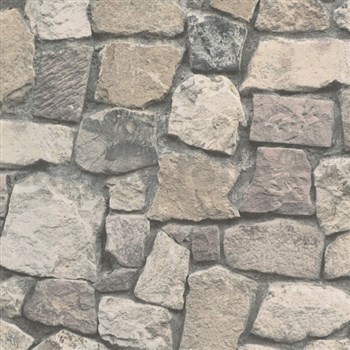 Vliesové tapety na stenu Wood'n Stone kamenný múr hnedý
