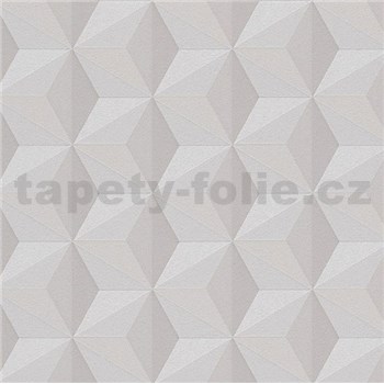 Vliesové tapety na stenu Esprit 3D abstrakt svetlo hnedý s leskom - POSLEDNÉ KUSY