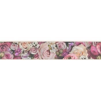 Vliesové bordúry IMPOL kvetinová koláž - ruže 10,5 cm x  5 m
