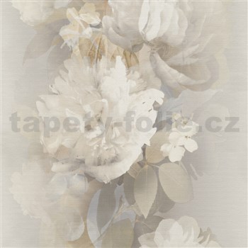 Vliesové tapety na stenu Aurora popínavé kvety na béžovom podklade