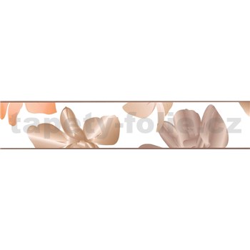 Samolepiace bordúry kvetinky hnedé 5 m x 5,8 cm - POSLEDNÝ KUS