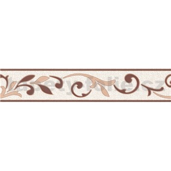 Samolepiace bordúry ornamenty hnedé 5 m x 5,8 cm