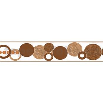 Samolepiaca bordúra kruhy hnedé 5 m x 5,8 cm - POSLEDNÉ KUSY