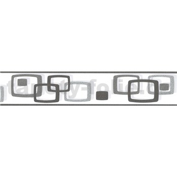 Samolepiaca bordúra oválky sivo-čierné 5 m x 5,8 cm