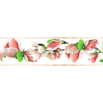 Samolepiace bordúry vetvičky s kvetmi ružové 5 m x 8,3 cm - POSLEDNÉ KUSY