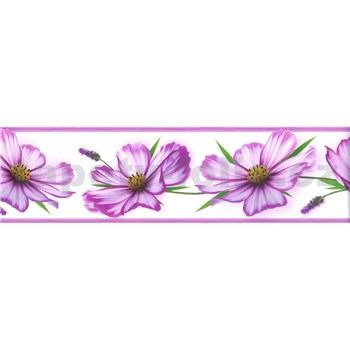 Samolepiace bordúry kvety fialové 5 m x 8,3 cm - POSLEDNÉ KUSY