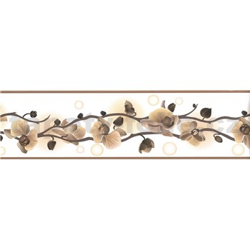 Samolepiace bordúry orchidea hnedá 5 m x 8,3 cm