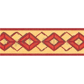 Samolepiaca bordúra kosoštvorce červené 5 m x 6,9 cm - POSLEDNÉ KUSY