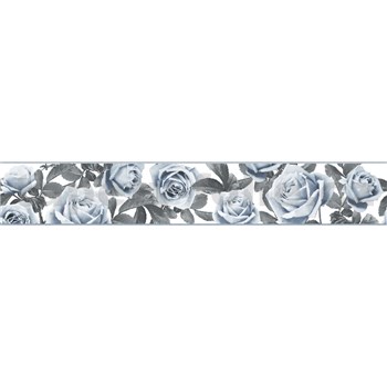 Samolepiace bordúry na stenu ruže modro-sivé 5 m x 8,3 cm