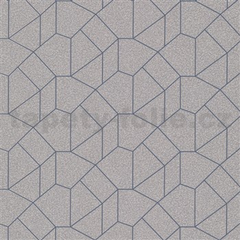 Vliesvé tapety IMPOL Carat 2 geometrický vzor zlatý s modrými kontúrami