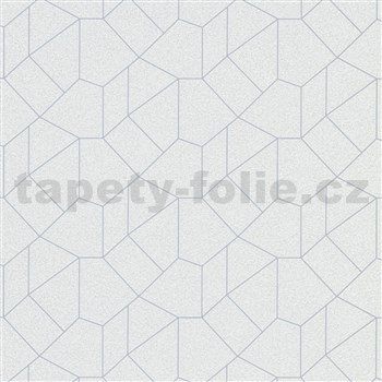 Vliesové tapety IMPOL Carat 2 geometrický vzor biely so sivými kontúrami