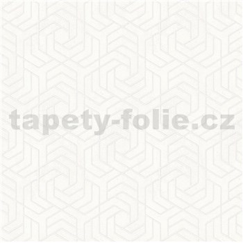 Vliesové tapety IMPOL City Glam geometrický vzor biely s metalickými odleskami