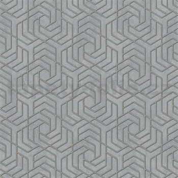 Vliesové tapety IMPOL City Glam geometrický vzor sivý so zlatými metalickými odleskami - POSLEDNÉ KU