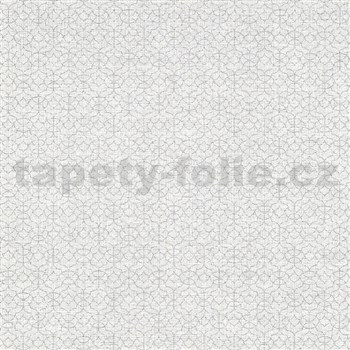 Vliesové tapety na stenu IMPOL Code Nature malé ornamenty strieborné na bielo-sivom podklade