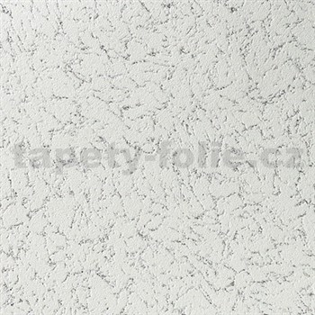 Vinylové tapety na stenu IMPOL Collection omietkovina biela s metalickými odleskami