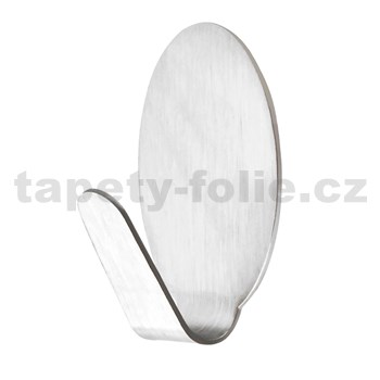 SET 8x malý samolepiaci háčik oválny strieborný 1,2x1,5x2,5 cm - POSLEDNÉ KUSY