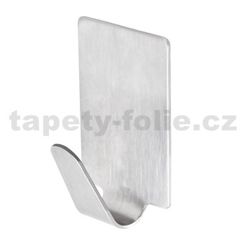 SET 8x malý samolepiaci háčik obdĺžnikový strieborný 1,2x1,5x2,5 cm - POSLEDNÉ KUSY