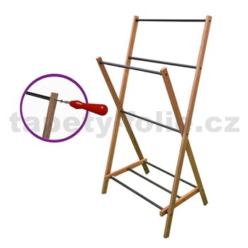 Nemý sluha Scandinavian WOOD/BLACK - ROZLOŽENÝ rozmer 109 x 57,5 x 4,5 cm - POSLEDNÉ KUSY