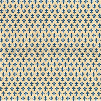 Samolepiace fólie lilie modré na béžovom podklade - 45 cm x 15 m - POSLEDNÉ METRE