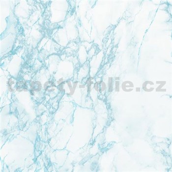 Samolepiace tapety  - mramor modro-sivý 90 cm x 15 m - POSLEDNÉ METRE