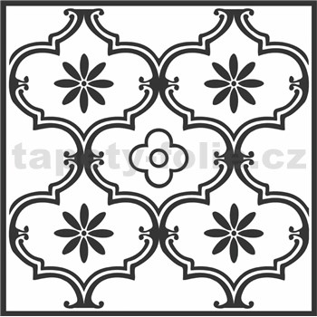Vinylové samolepiace podlahové štvorce Classic ornament čierny rozmer 30,5 cm x 30,5 cm