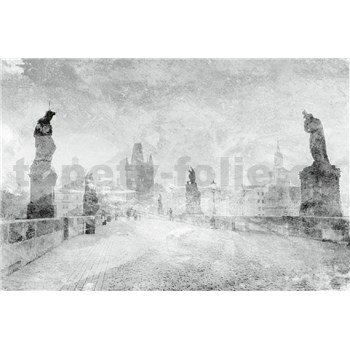 Vliesové fototapety Karlov most bielo-čierny rozmer 375 cm x 250 cm