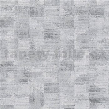 Vliesové tapety na stenu Ella štruktúrované kocky sivo-strieborné