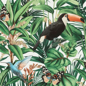 Vliesové tapety na stenu IMPOL Paradisio 2 fauna a flora na krémovom podklade