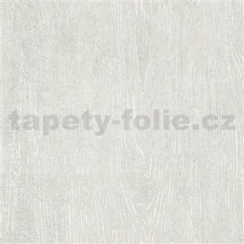 Vliesové tapety na stenu FOCUS drevo biele s metalickou štruktúrou