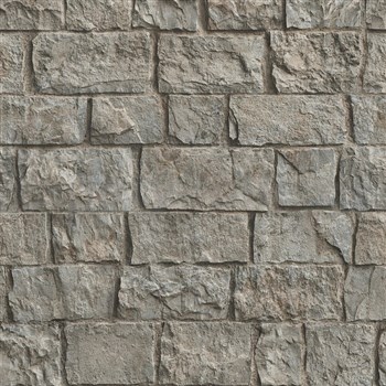 Vliesové tapety na stenu IMPOL obkladový kameň sivo-hnedý