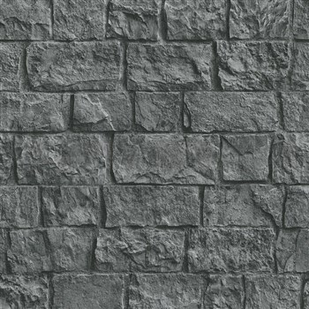 Vliesové tapety na stenu IMPOL obkladový kameň čierny