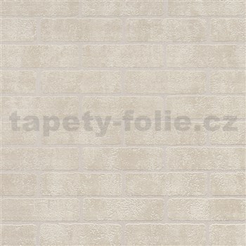 Vliesové tapety na stenu IMPOL tehla krémová s metalickou škárou