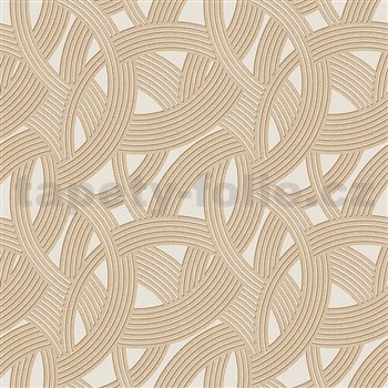 Vliesové tapety Instawalls moderný vzor zlato-hnedý na krémovom podklade - POSLEDNÉ KUSY