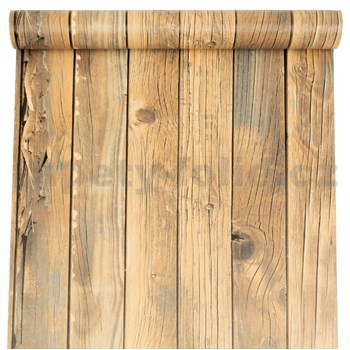 Samolepiace tapety drevené dosky hnedo-sivé 45 cm x 10 m