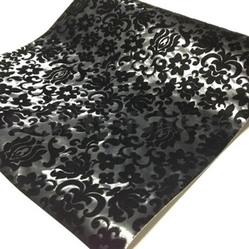 Samolepiaca velurová tapeta ornament černý 45 cm x 5 m - POSLEDNÉ METRY