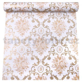 Samolepiace tapety zámocký vzor zlato béžový 45 cm x 10 m