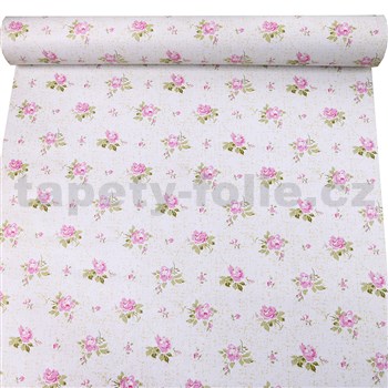 Samolepiace tapety ružičky s lístkami 45 cm x 10 m